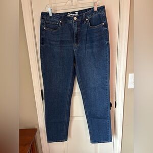 Seven7 Dark Blue Slim Straight Leg Women's Jeans